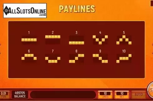 Paylines screen