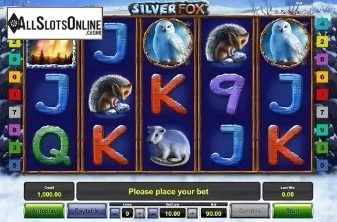 Reels screen. Silver Fox from Novomatic