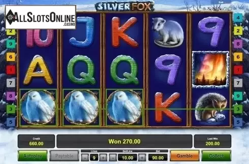 Win screen 2. Silver Fox from Novomatic