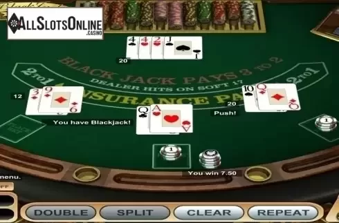 Game Screen. Single Deck Blackjack (Betsoft) from Betsoft