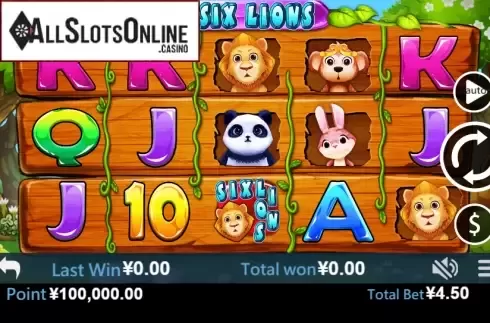 Reel screen. Six Lions from Virtual Tech