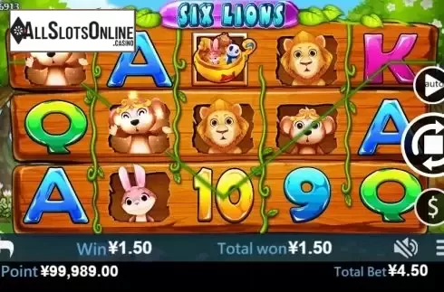 Win screen 2. Six Lions from Virtual Tech