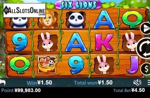 Win screen 3. Six Lions from Virtual Tech