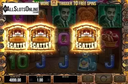 Free Spins screen