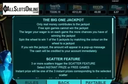 Paytable 3. Space Venture from Bwin.Party