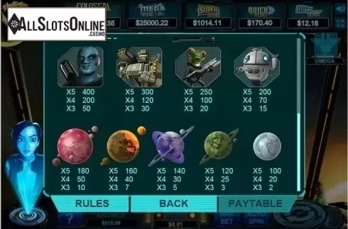 Paytable 2. Space Venture from Bwin.Party