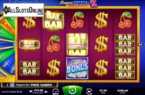 Win screen 3. Super Crystal 7s from Ainsworth
