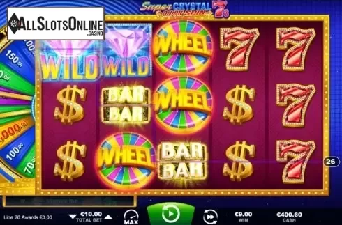 Win screen. Super Crystal 7s from Ainsworth