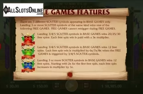 Features. The Musketeers (KA Gaming) from KA Gaming