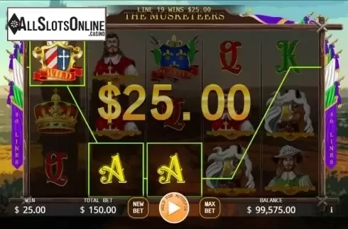 Win Screen 2. The Musketeers (KA Gaming) from KA Gaming