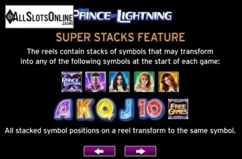 Paytable 5. The Prince of Lightning from High 5 Games