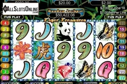 Win Screen. Tiger Treasures from RTG
