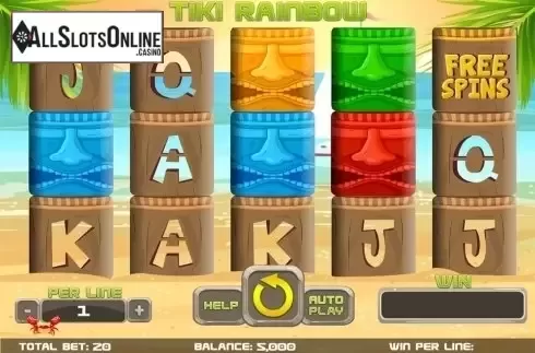 Reels screen. Tiki Rainbow from Spinomenal