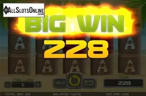 Big win screen. Tiki Rainbow from Spinomenal