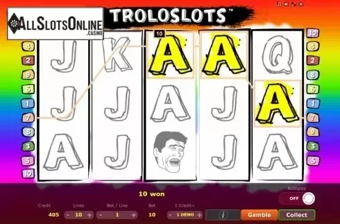 Win Screen 4. Troloslots from Five Men Games