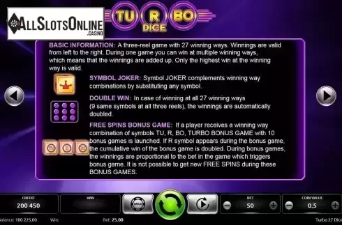 Features screen