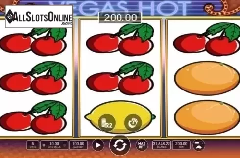 Win Screen. Vegas Hot from Wazdan
