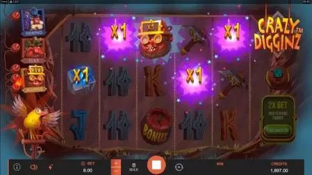 Crazy Digginz slot screenshot 2