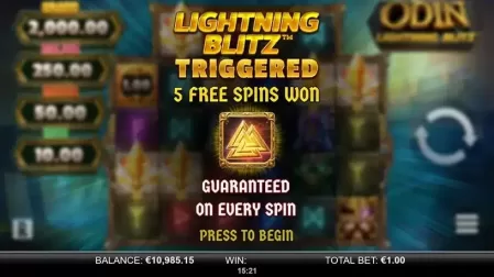 Odin Lightning Blitz slot screenshot 4