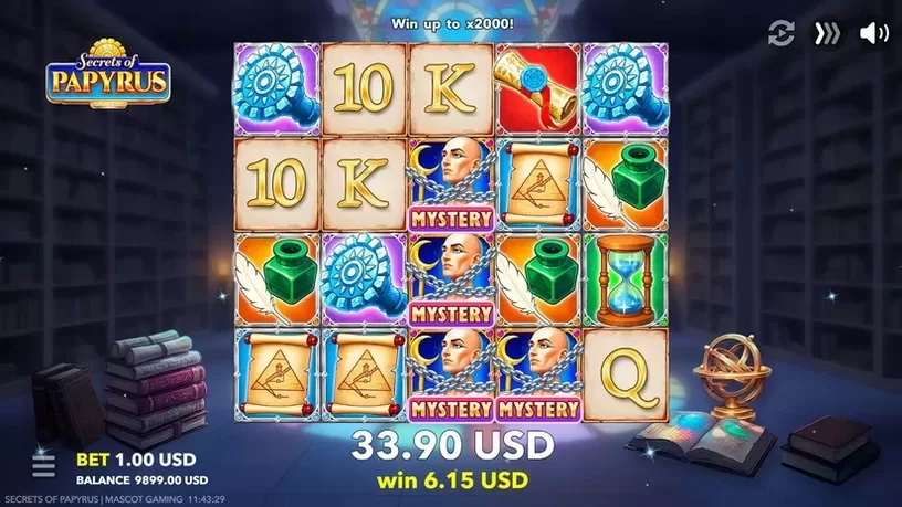 Secrets of Papyrus slot screenshot 4