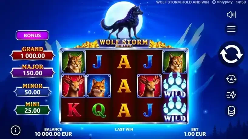 Wolf Storm Hold & Win slot screenshot 
