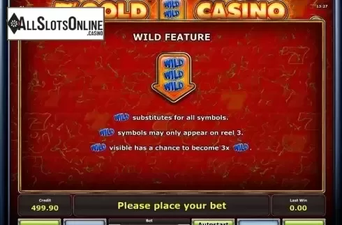 Paytable 2. 7´s Gold Casino from Greentube