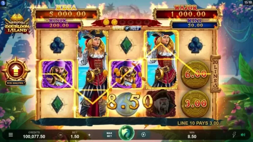 Adventures of Doubloon Island slot screenshot 2