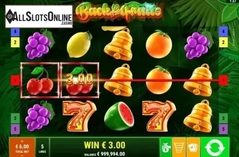 Win Screen 1. Back to the Fruits from Gamomat