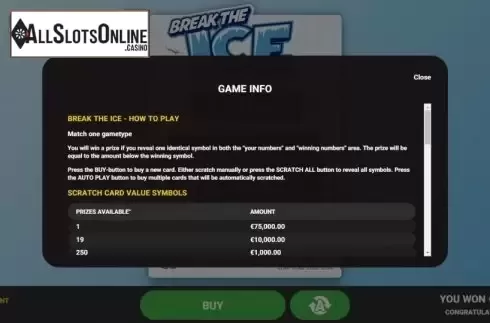Game Screen 1. Break the Ice from Hacksaw Gaming