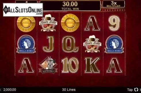 Win screen. CashOccino from Microgaming