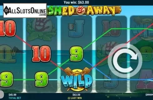 Win screen. Cashed Away from Slot Factory