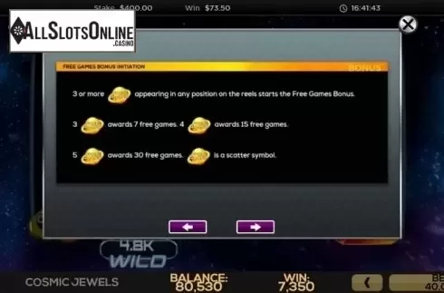 Game Rules 1. Cosmic Jewels from High 5 Games