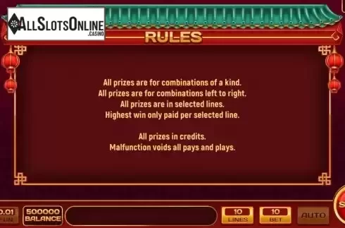 Game Rules screen