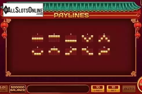Pay Lines screen