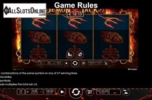 Game Rules. Demon Jack 27 from Wazdan