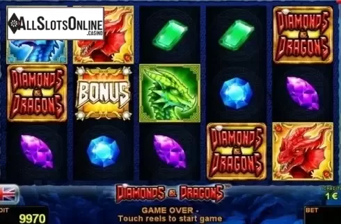Reel Screen. Diamonds and Dragons from Novomatic