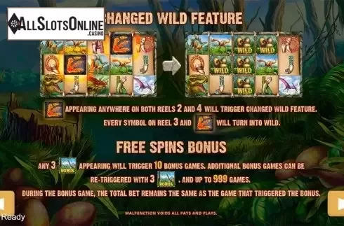 Paytable 2. Dinosaur Century from PlayStar