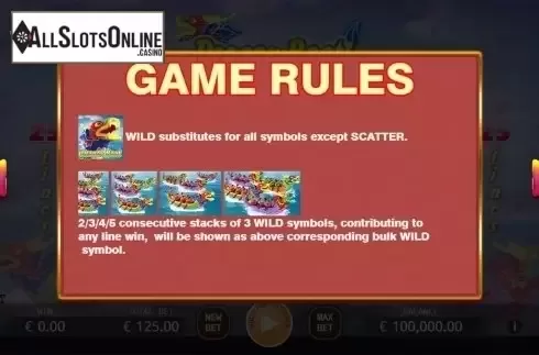 Paytable 2. Dragon Boat from KA Gaming