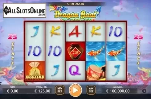 Reels screen. Dragon Boat from KA Gaming