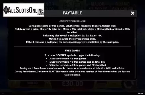 Features screen