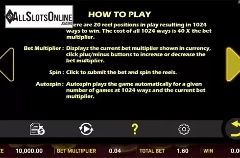 Paytable 4. Eternal Fortune from Aspect Gaming