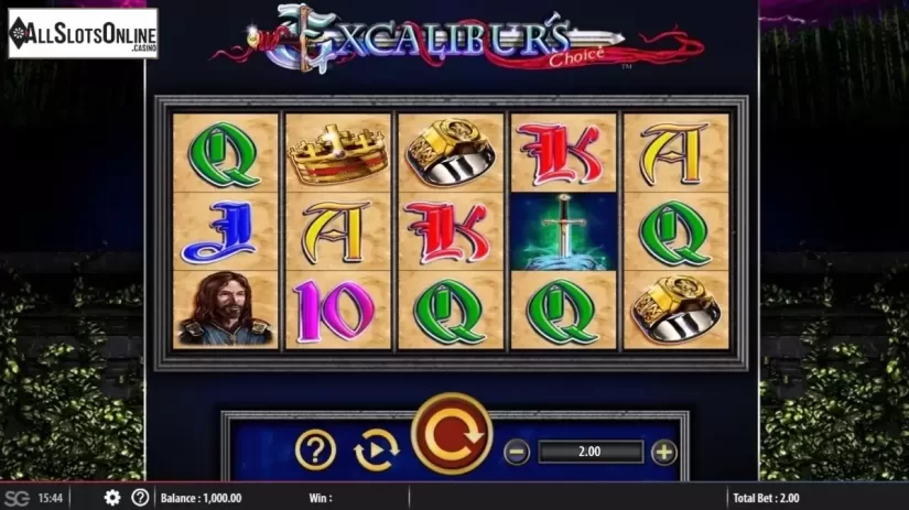 Reel Screen. Excalibur's Choice from Barcrest