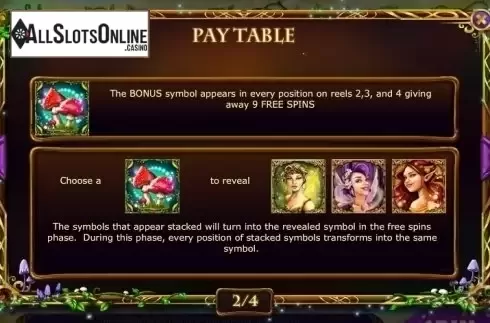 Paytable 2. Fairies Forest (Red Rake) from Red Rake