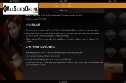 Game Rures screen