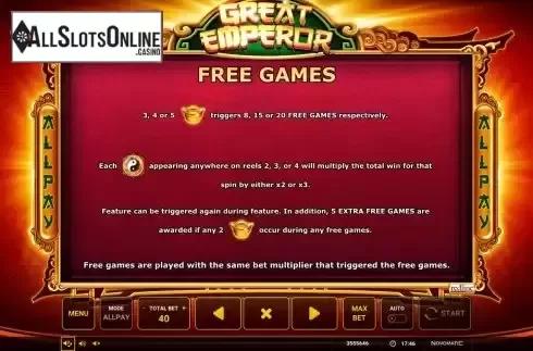 Free Games screen