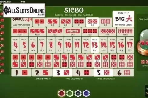 Reel screen. High Roller Sic Bo from OneTouch