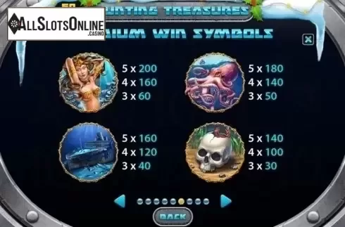 Paytable. Hunting Treasures Christmas Edition from Spinomenal