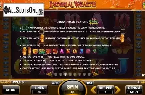 Lucky Frame feature screen