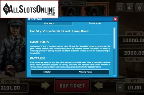 Rules. Iron Sky Scratch from PlayPearls