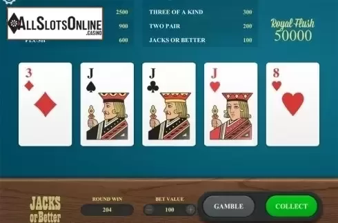Three of a kind screen. Jacks or Better (Relax Gaming) from Relax Gaming